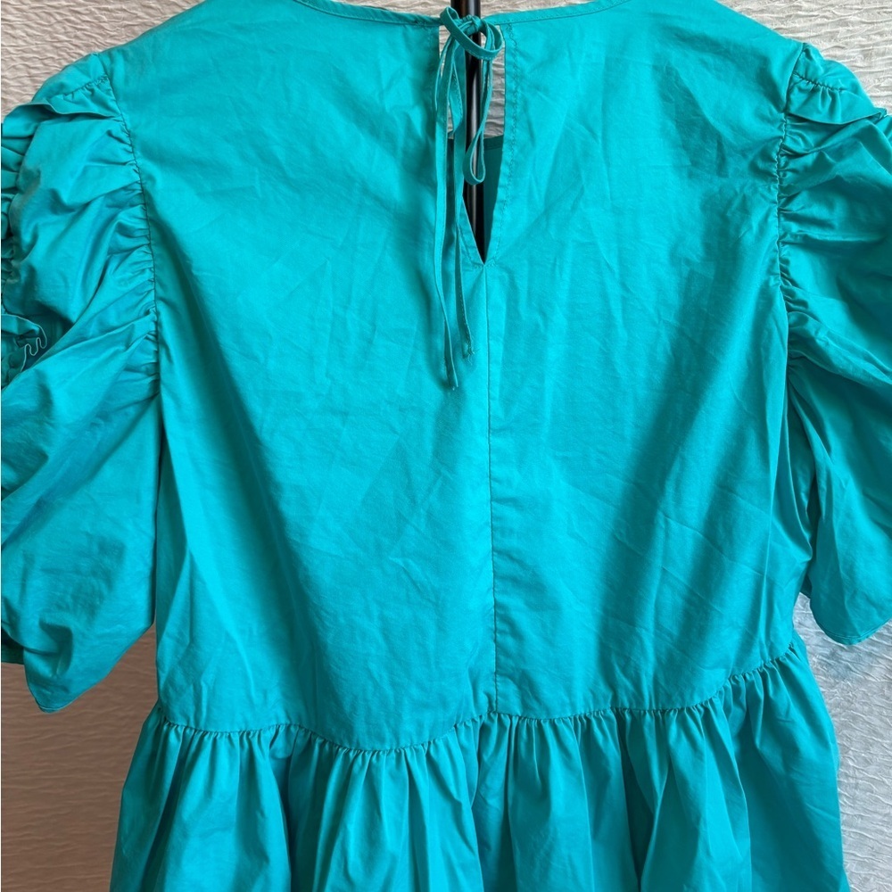 Marc New YorkTeal Ruffled Sleeve Blouse - Picture 6 of 9